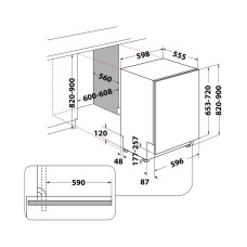 WHIRLPOOL WI 7020 P ugradna mašina za pranje sudova