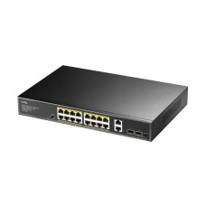 CUDY GS1018PS2 16-Port Gigabit PoE+ Switch with 2 Uplink Gigabit Ports and 2 Gigabit SFP Slots 200W