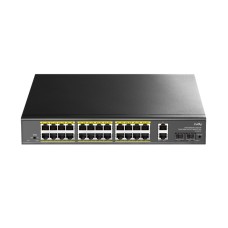 CUDY GS1026PS2 24-Port Gigabit PoE+ Switch with 2 Uplink Gigabit Ports and 2 Gigabit SFP Slots 300W